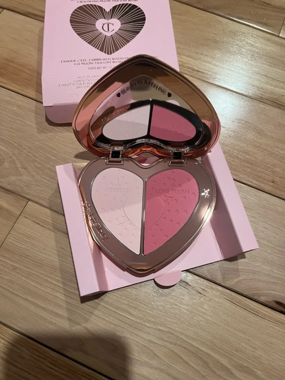 Charlotte Tilbury Heart Duo Blush & Airbrush Powder - Soft Pink & Bright Pink